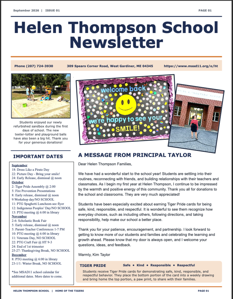 Helen Thompson School Newsletter