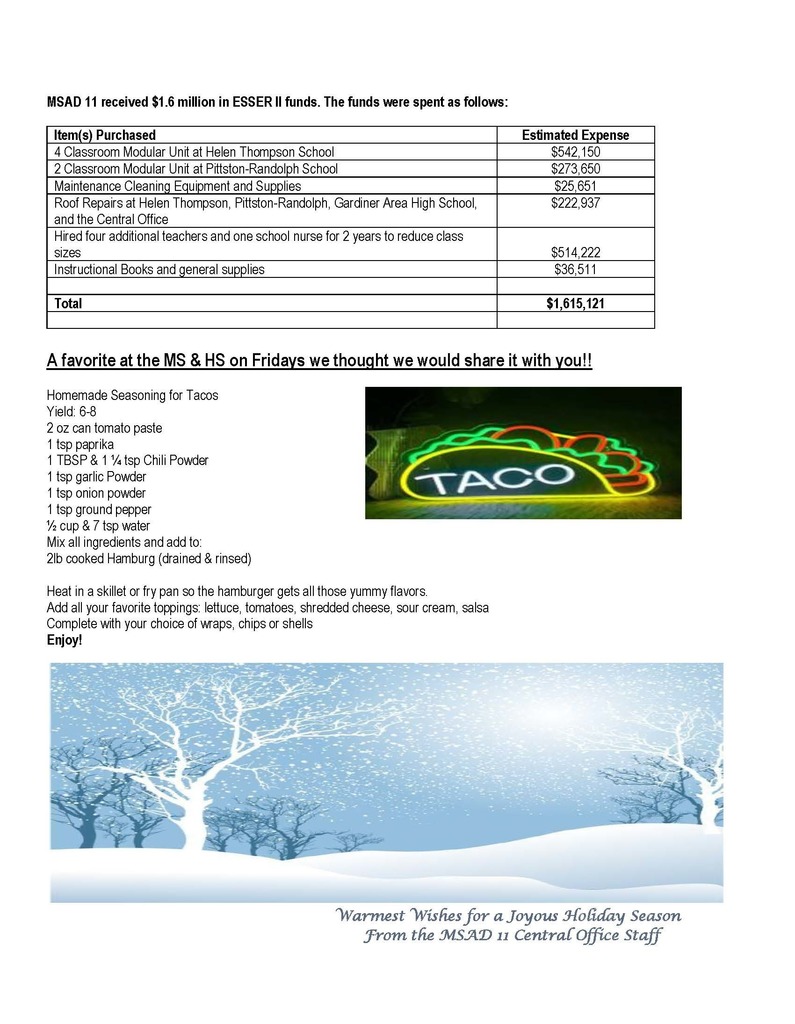 MSAD 11 Newsletter Page 2