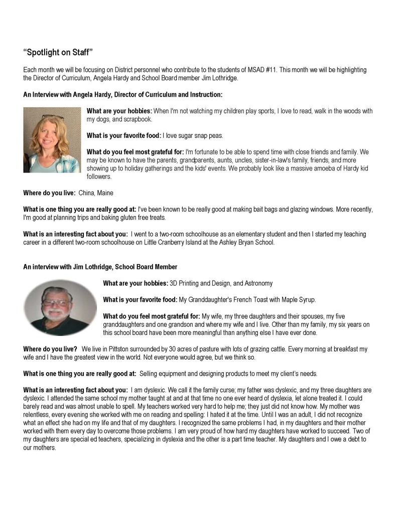 MSAD 11 Newsletter Page 3