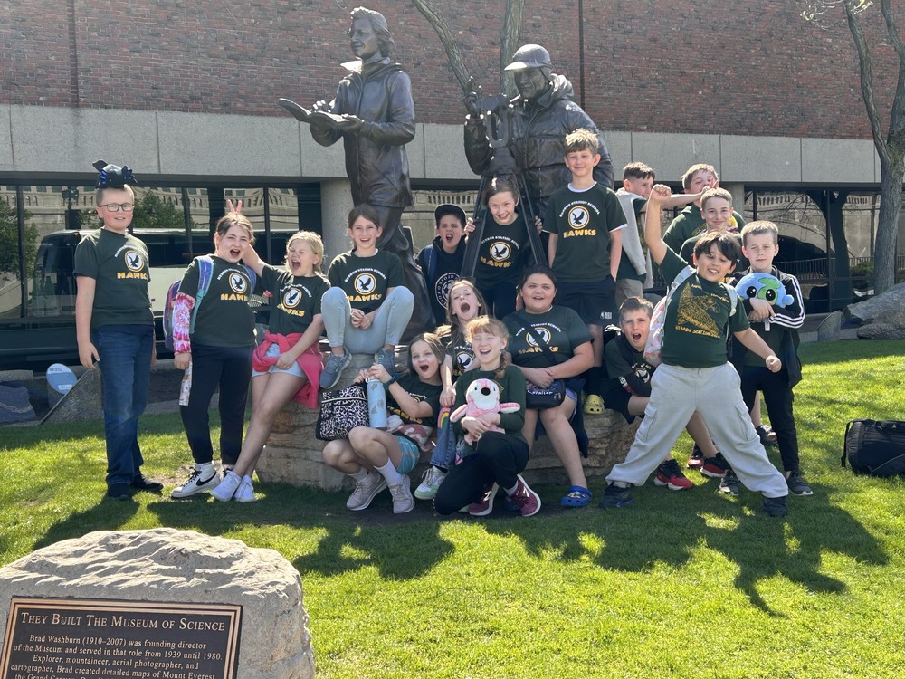 group of fourth graders visit the Museum of Science