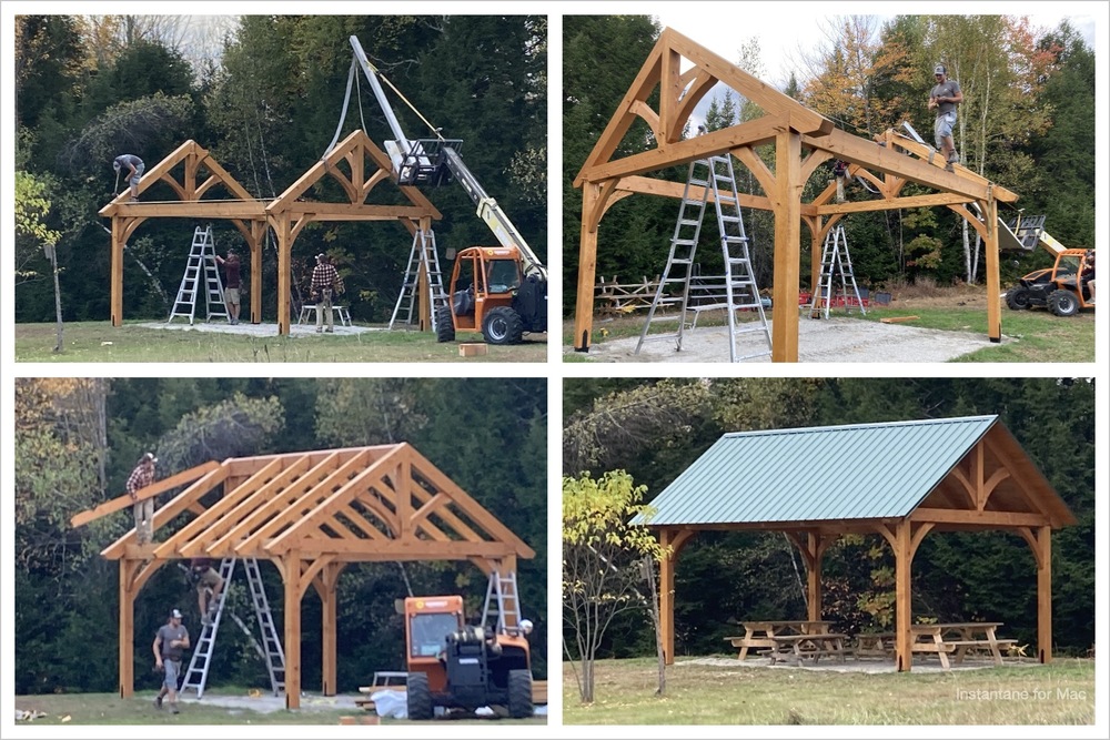 four photos of new pavilion