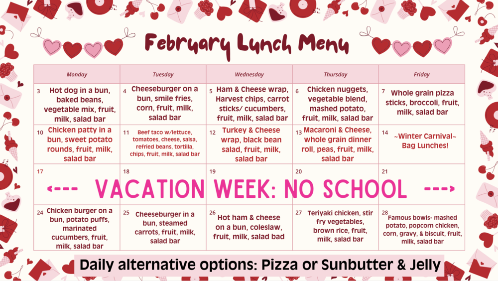 February Lunch Menu