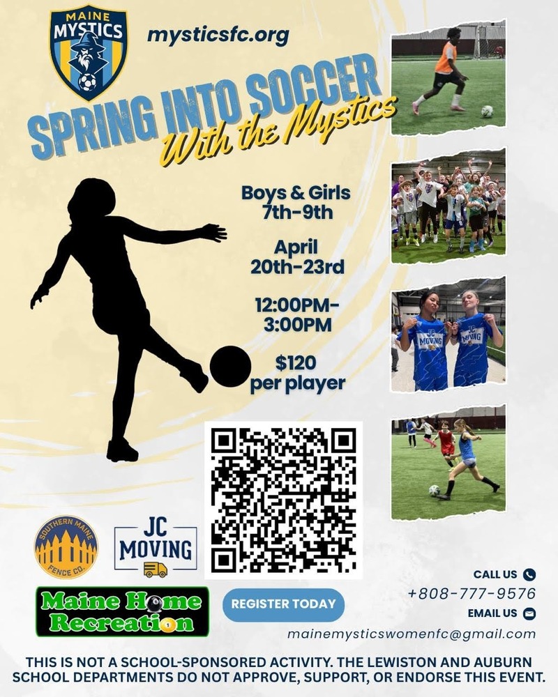 Mystics soccer club April Vacation  opportunity