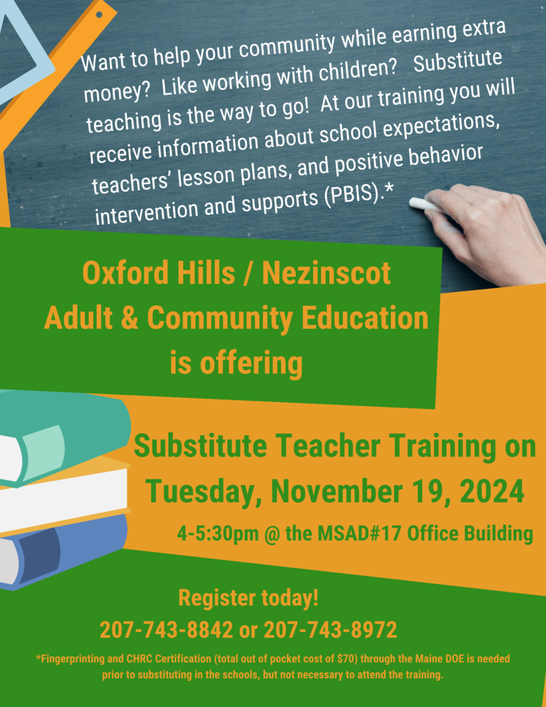 Substitute Training on November 19, 2024