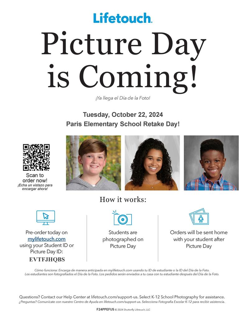 Picture Retakes are on 10/22/24