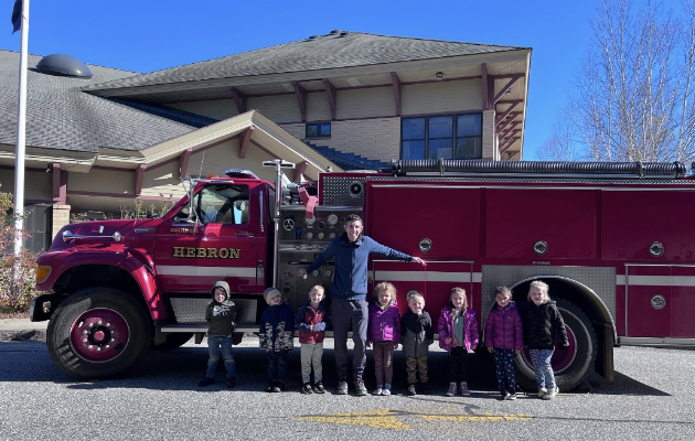 kids with fire trucks