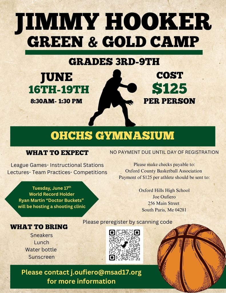 flyer for Jimmy Hooker BBall Camp