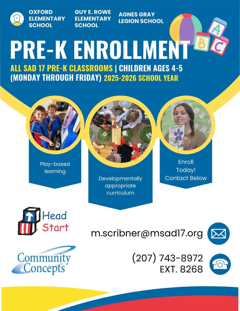 Pre-K Enrollment Contact Marj Scribner