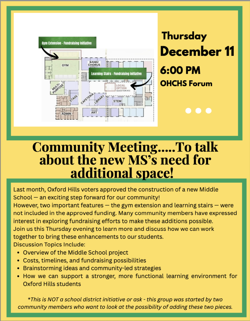 Fundraiser Meeting for Middle School