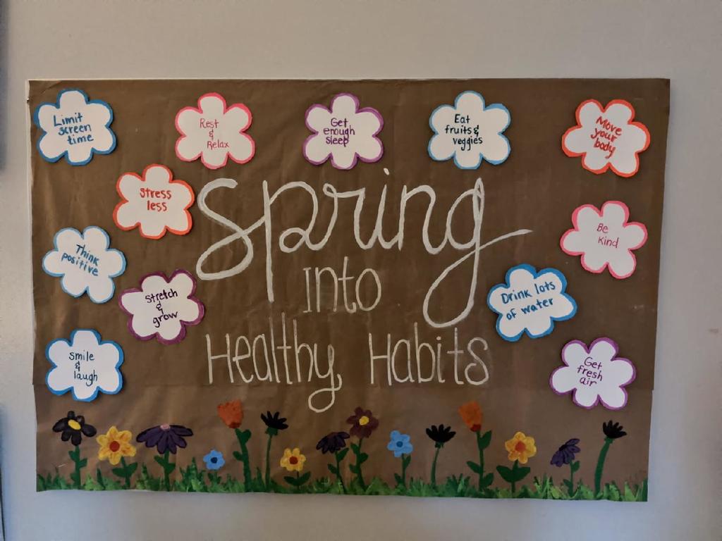 Poster with "Spring into Healthy Habits"
