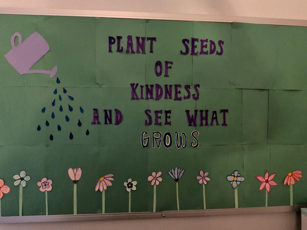 Poster with "Plant seeds of kindness and see what grows"