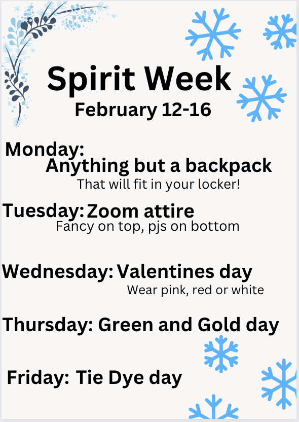 Spirit Week February 12-16