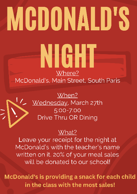 McDonald's Night tonight!