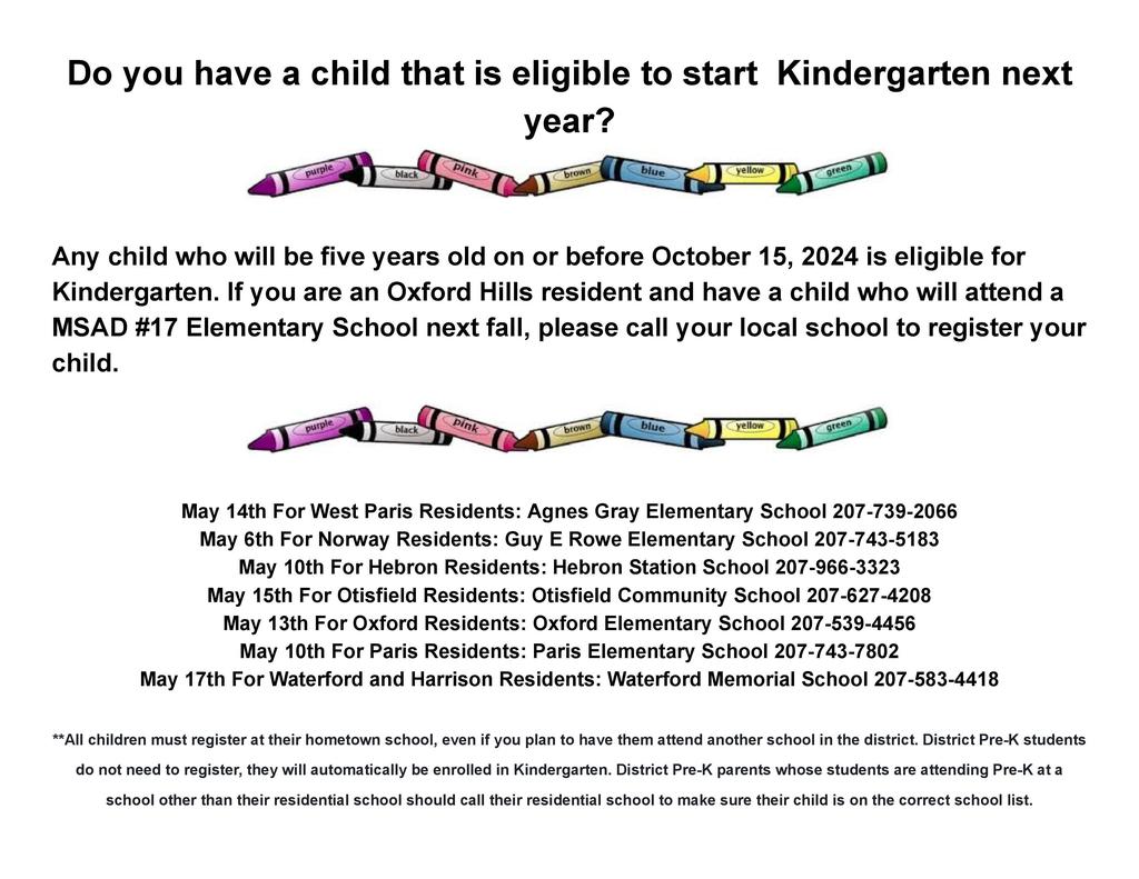 Kindergarten Registration