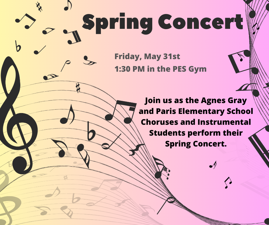 Spring Concert 5/31 at 1:30 pm