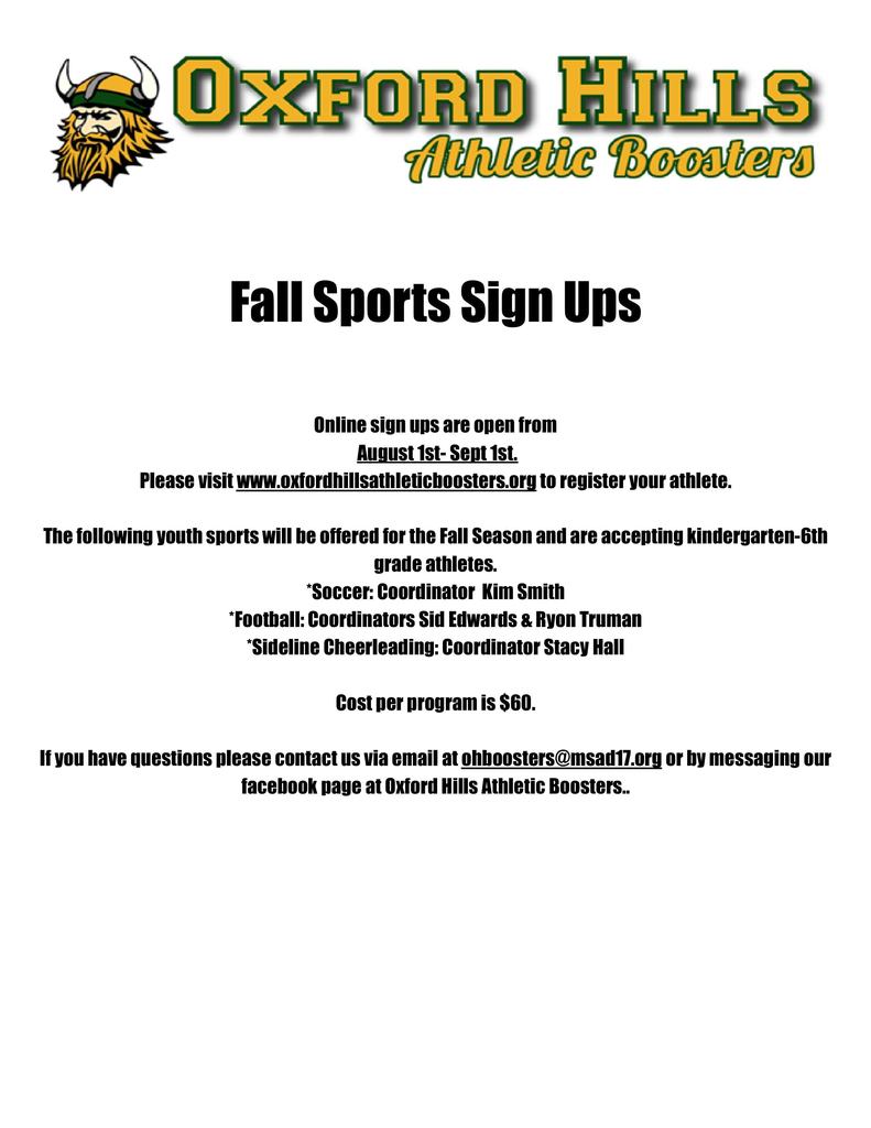Sports sign up