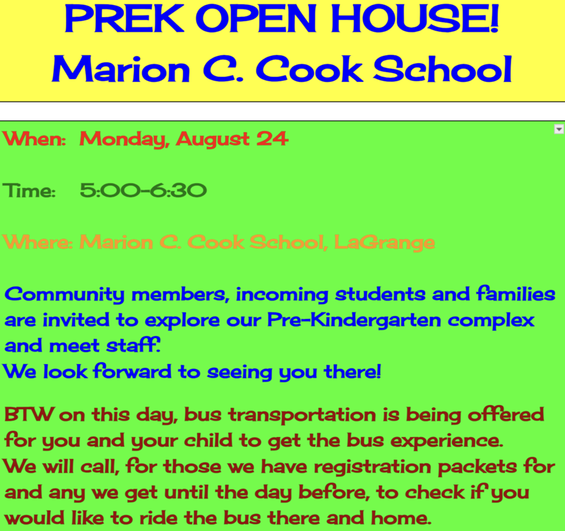 PreK Open House!
