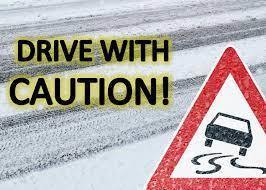 Drive with caution sign