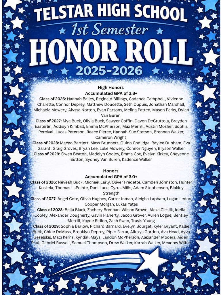 1st Semester Honor Roll 2025-2026
