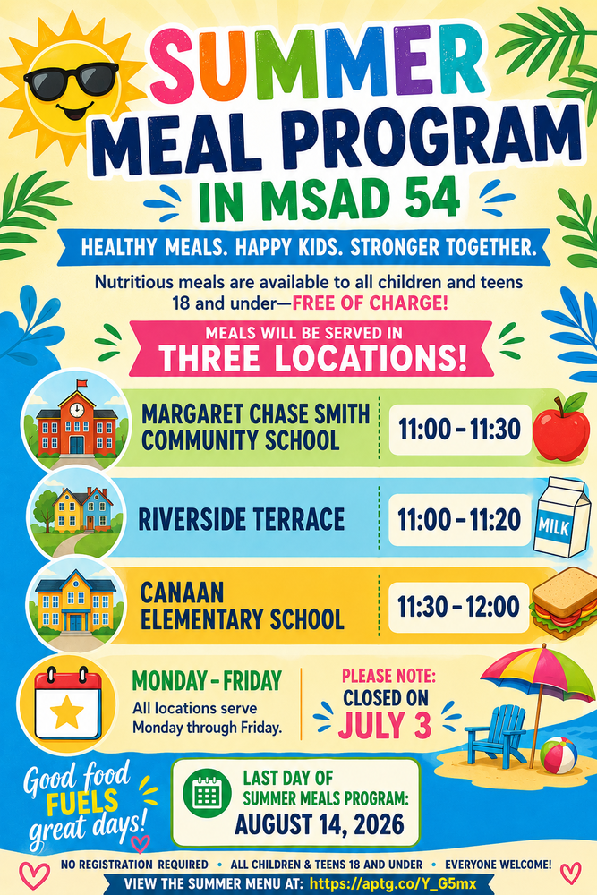 Notice of summer meal locations