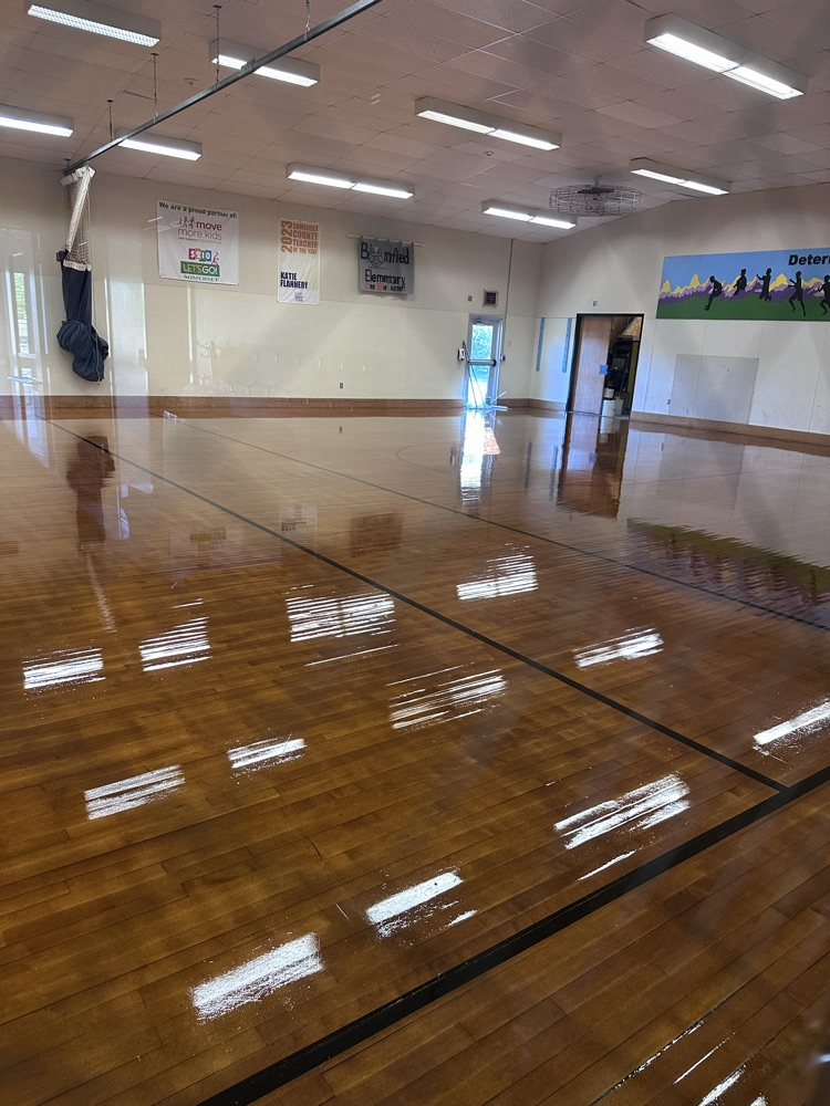 newly ployed gym floor