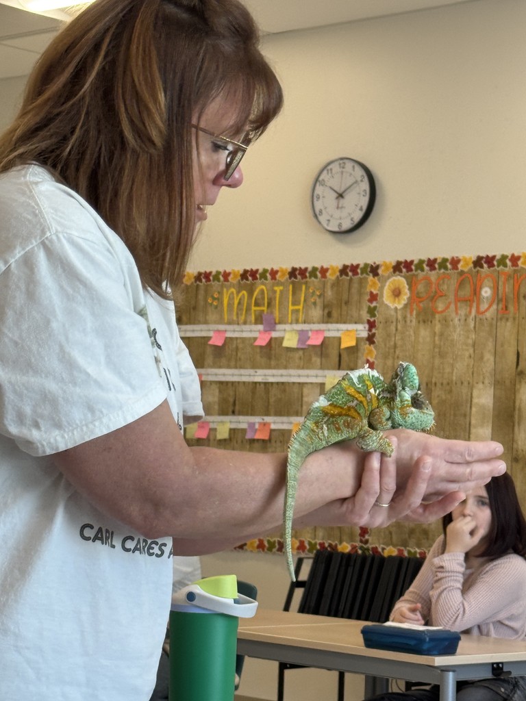 Chameleon Carl Visits Mrs. Seymour's 4th Grade Class