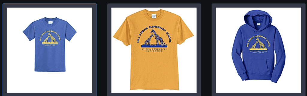 Blue and yellow shirts.