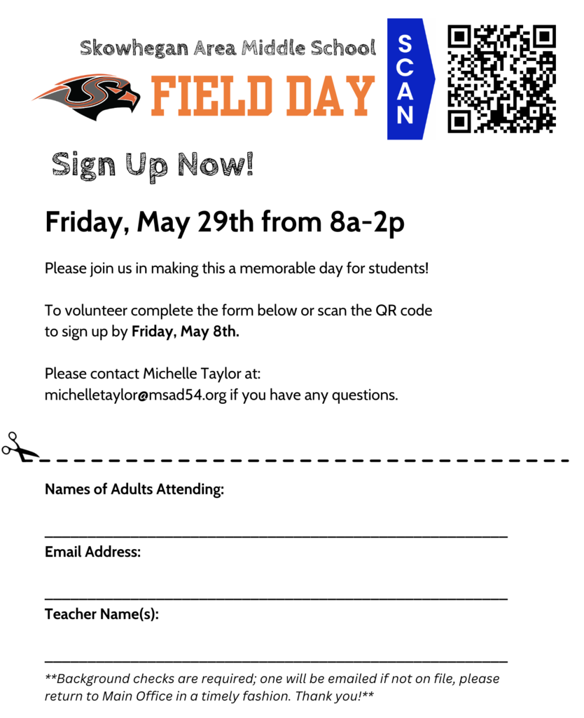 Sign up form for SAMS Field Day.