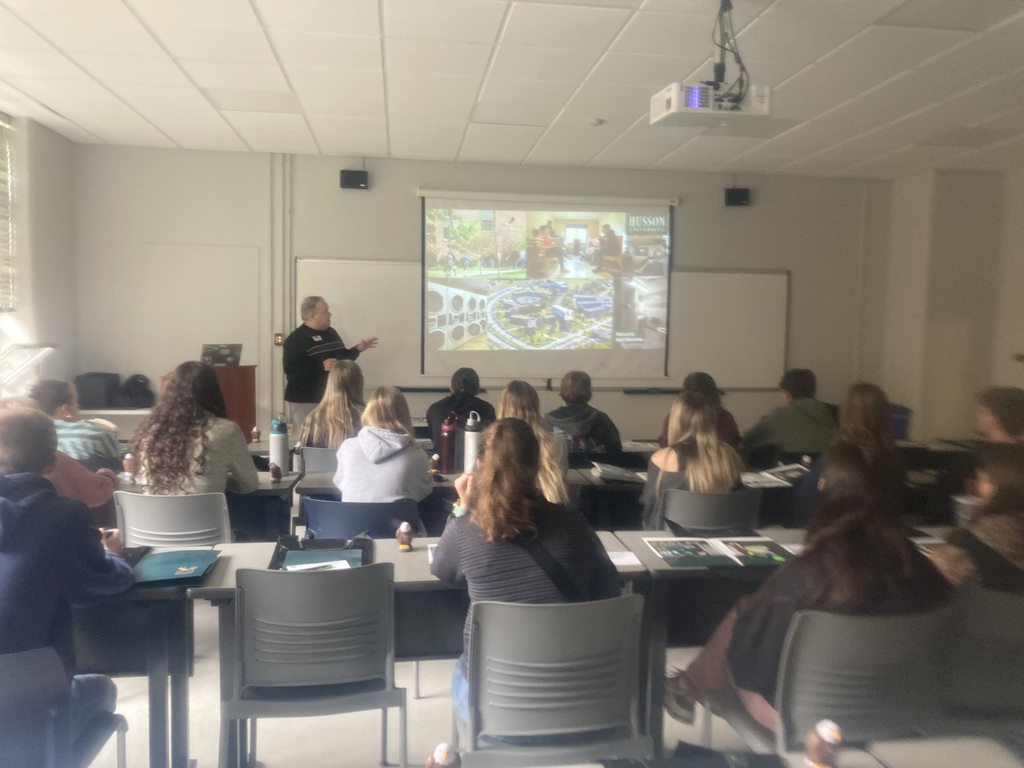 Students visiting Husson University