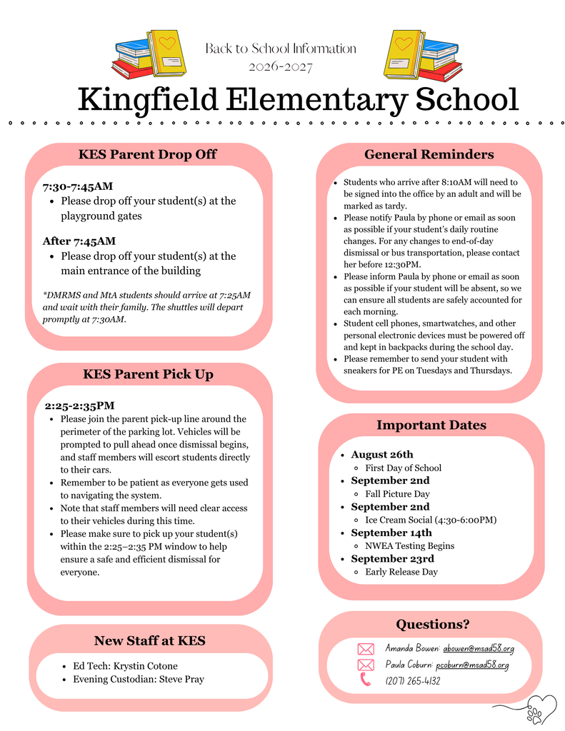 26-27 KES Back to School Info
