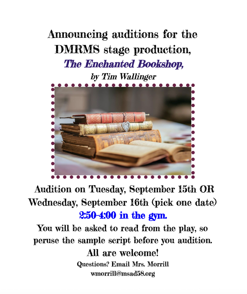 Books stacked with audition information