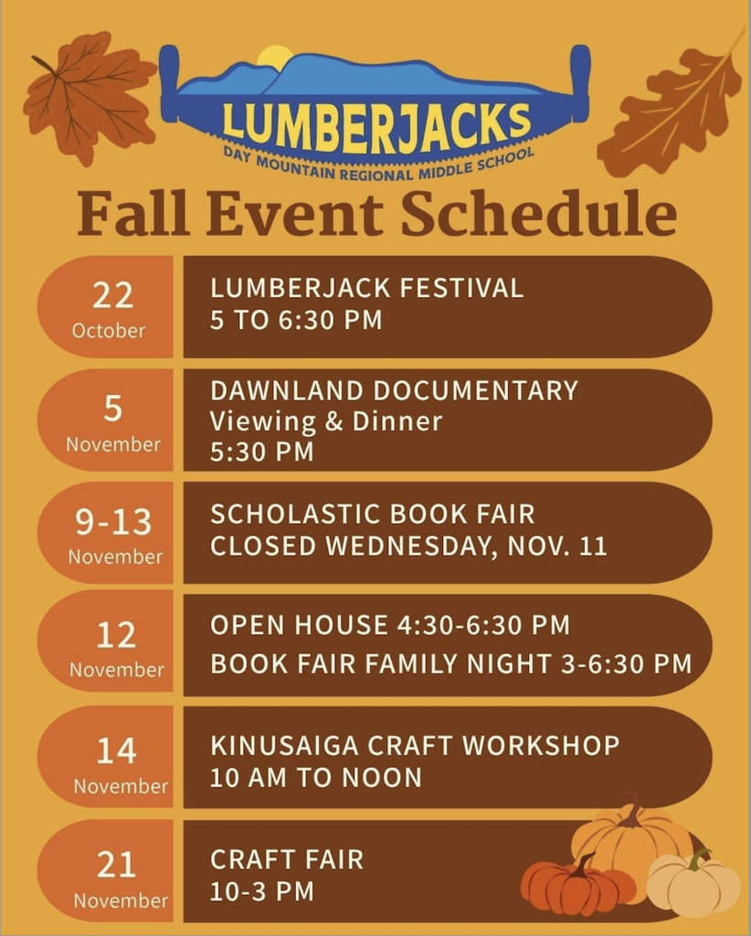 Flyer with upcoming dates