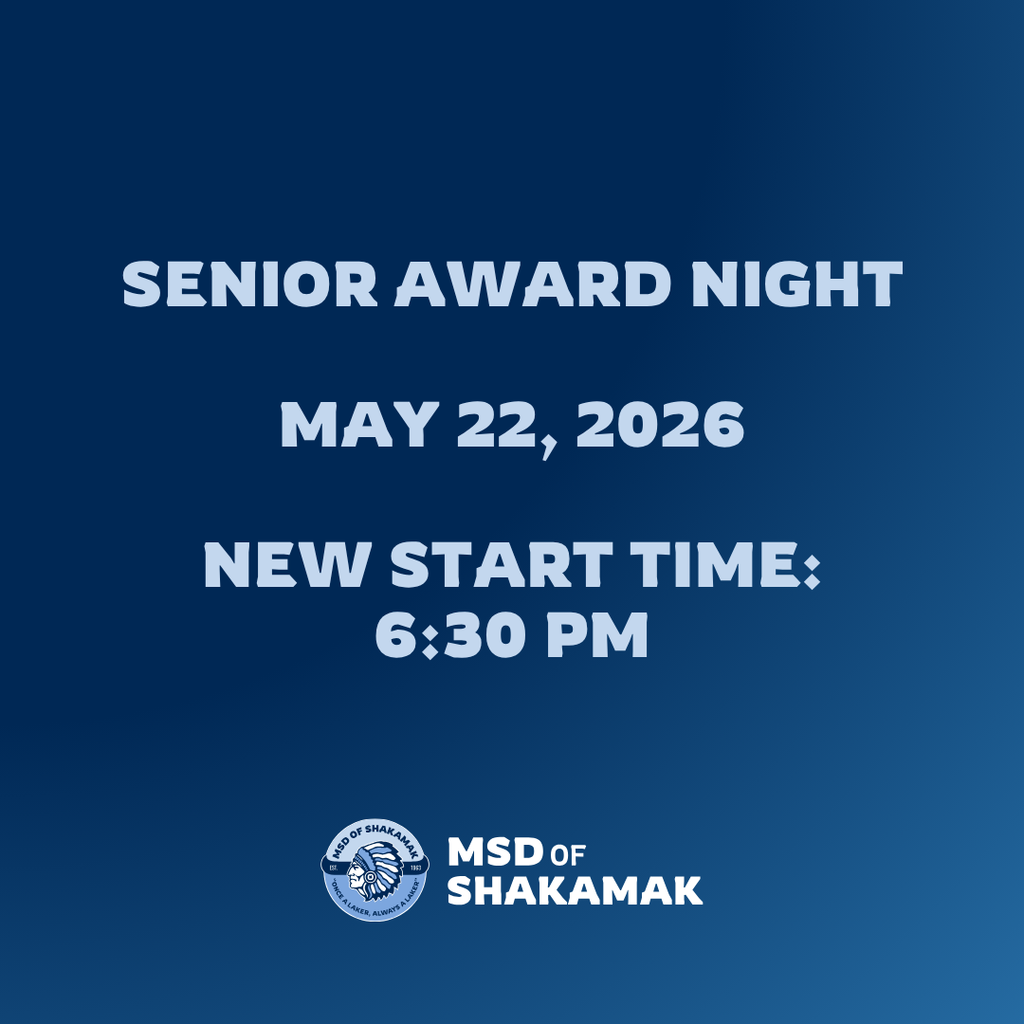 Senior Award Night, May 22 at 6:30