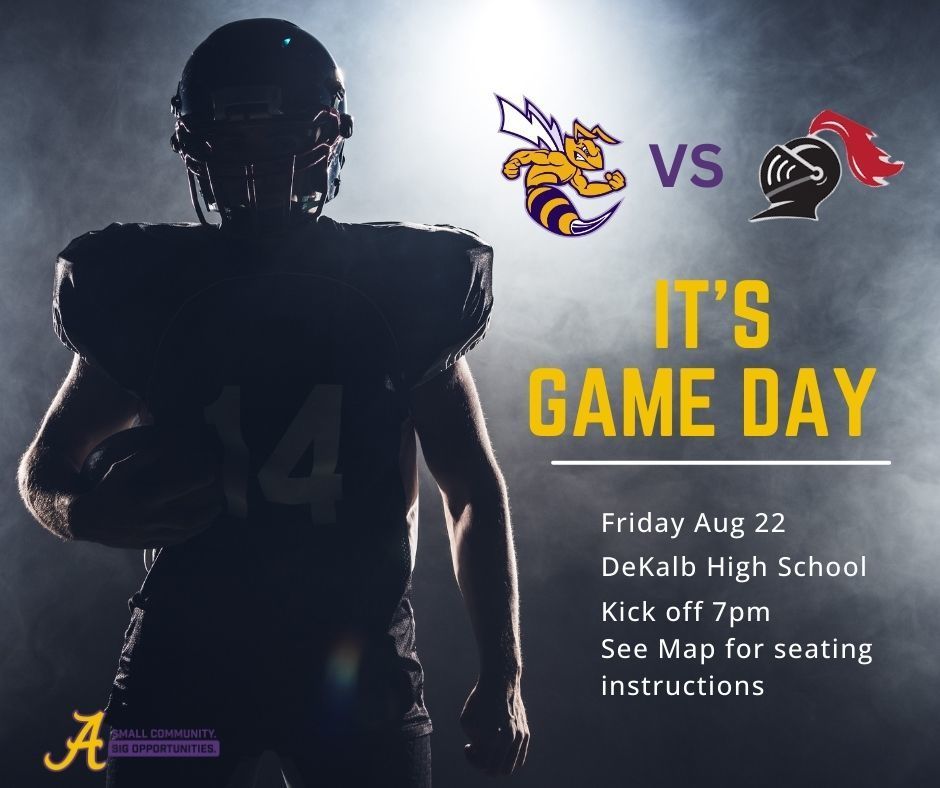 football player, flyer announching game