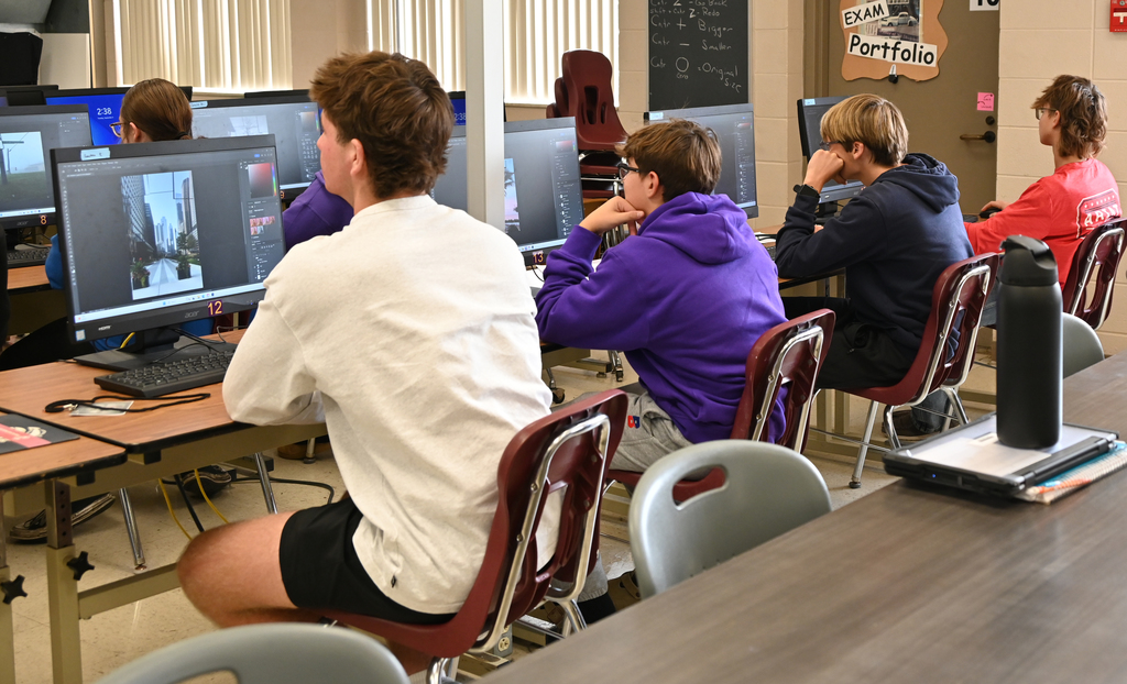 students on computers