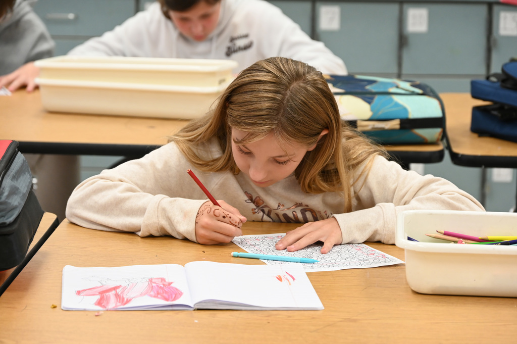 student drawing