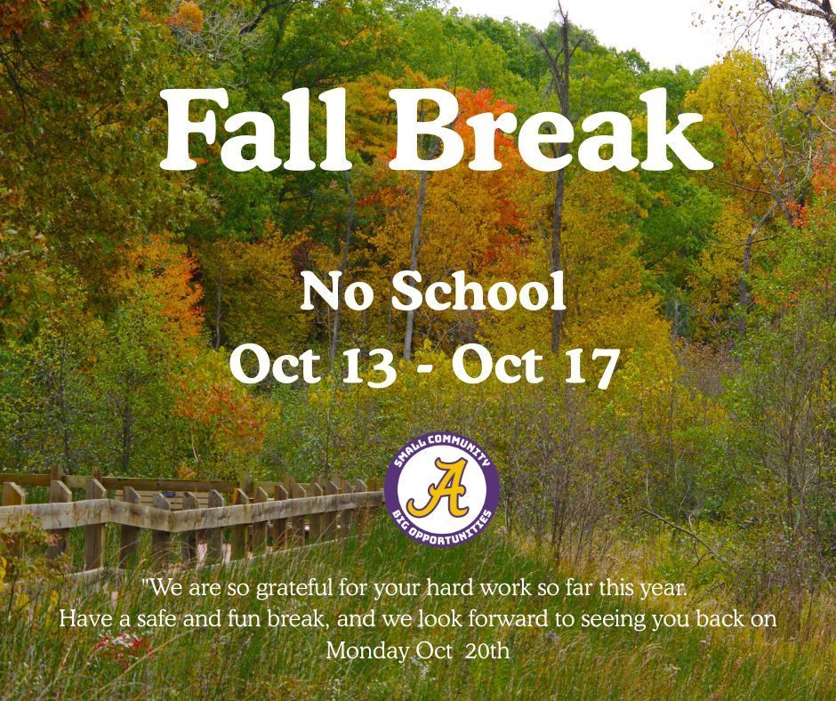 Fall Break No School Oct 13-Oct 17