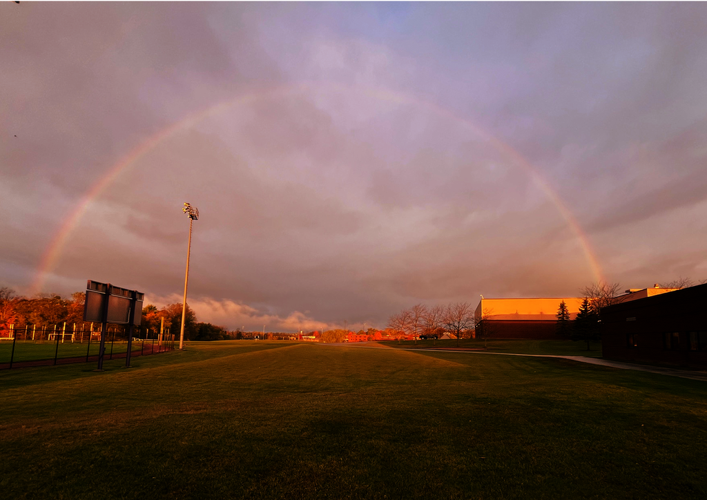 Rainbow over field