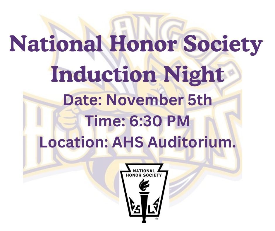NHS Induction Night, November 5th, 6:30 pm, AHS Auditorium