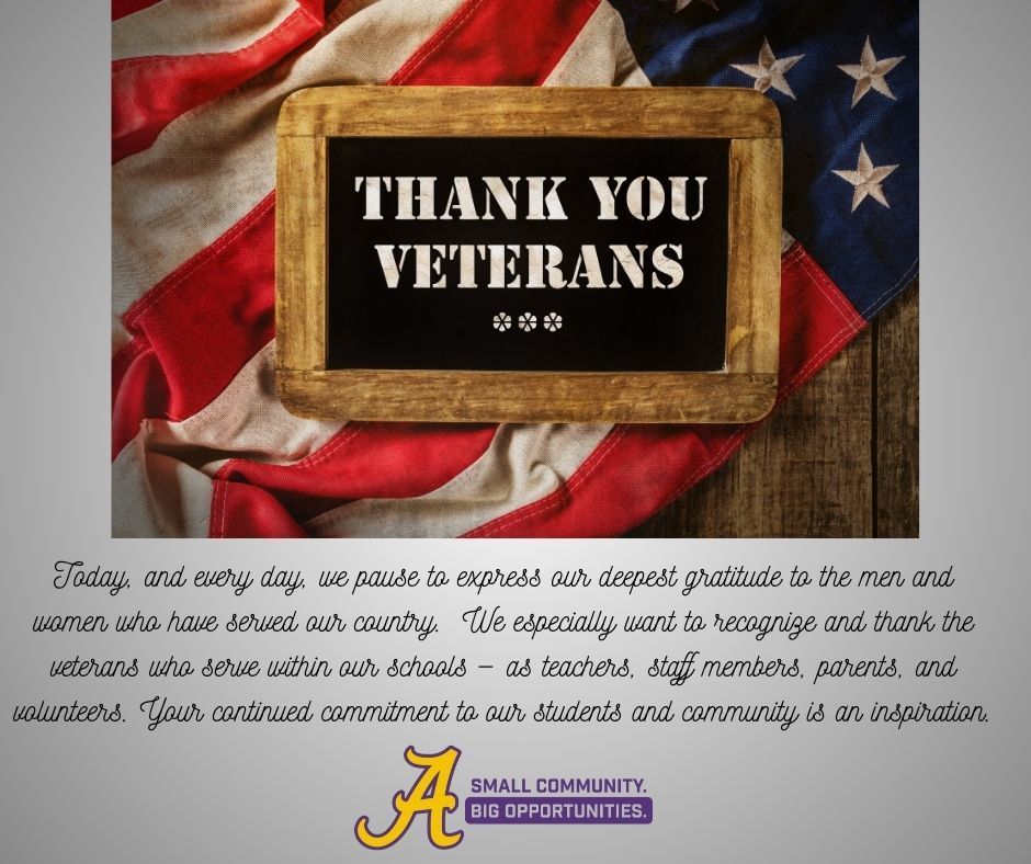 Thank you letter to Veterans