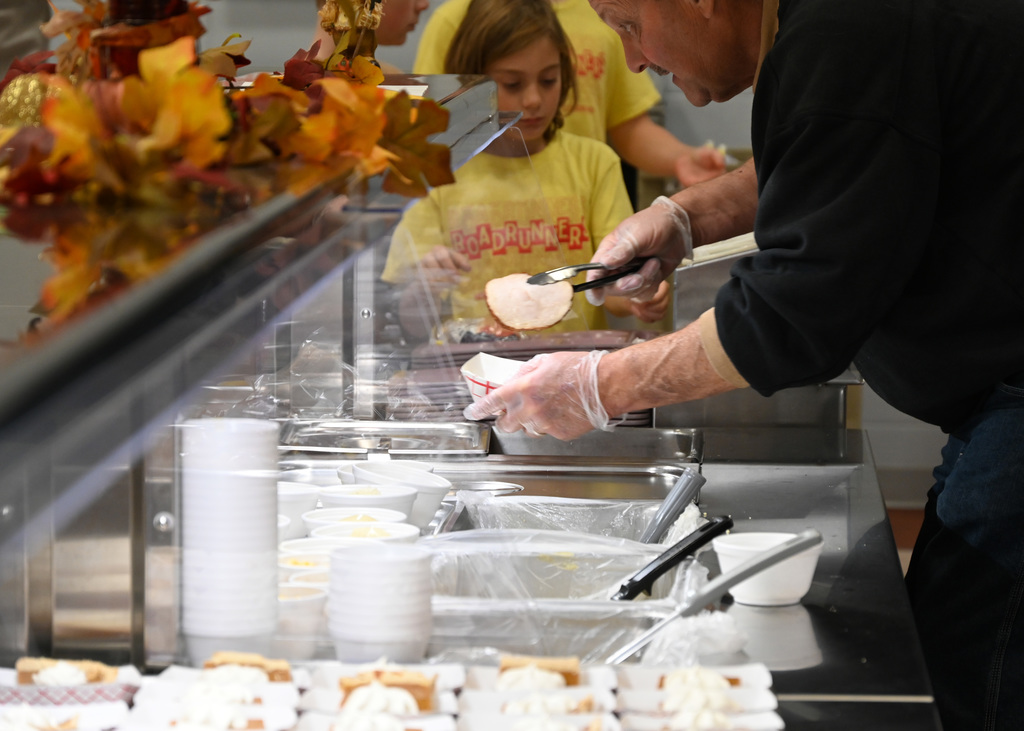 food being served in cafeteria