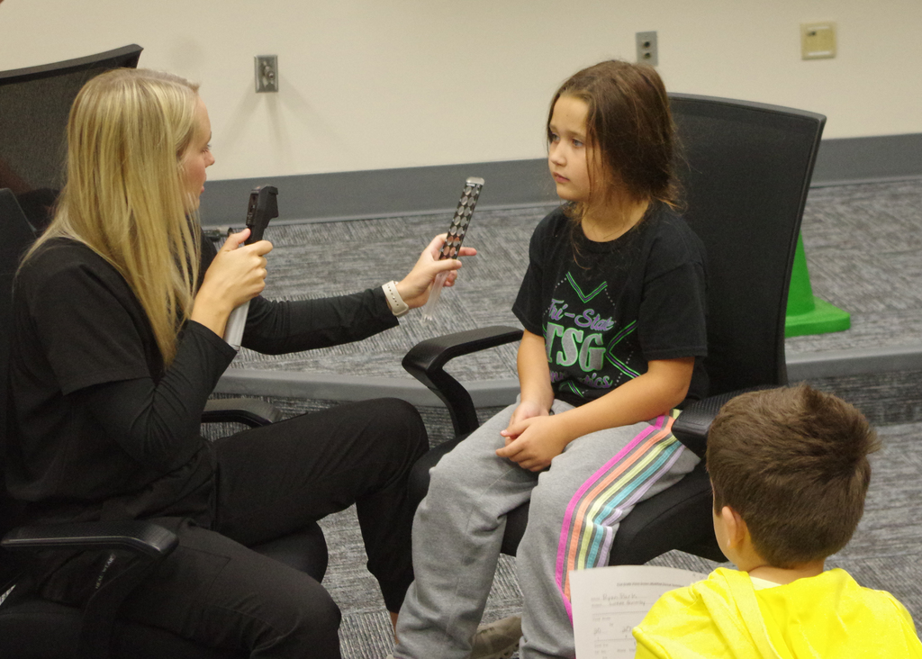 child getting eye exam