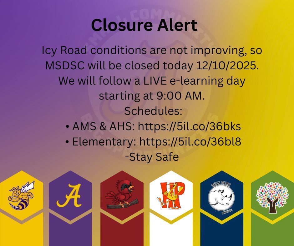 MSDSC School Closure due to icy roads