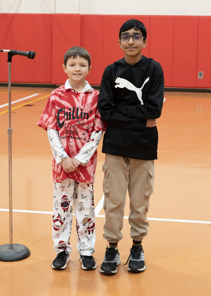 two boys standing together