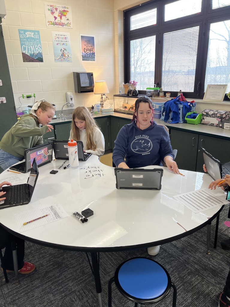 students a a table on chromebooks