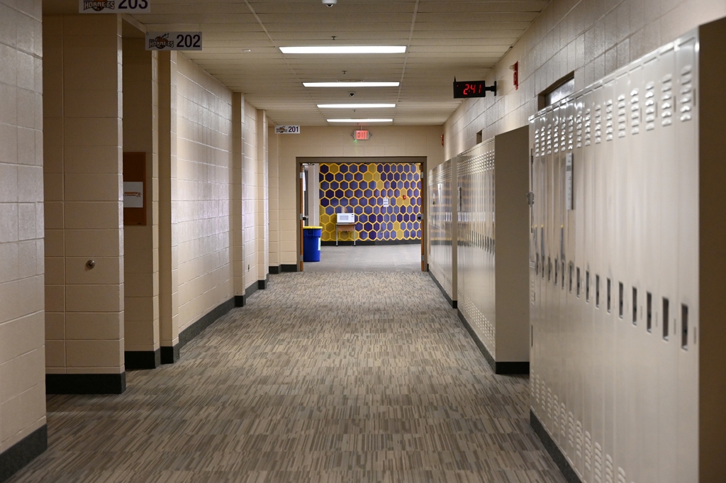 Empty School Hallway
