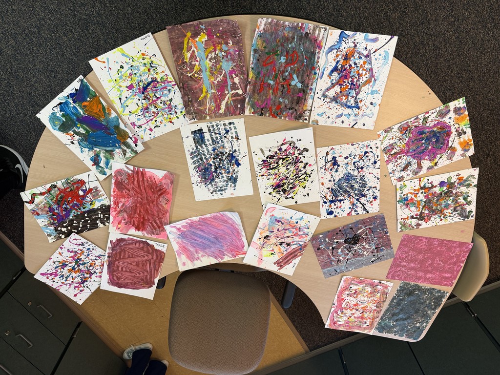 table of splatter artwork