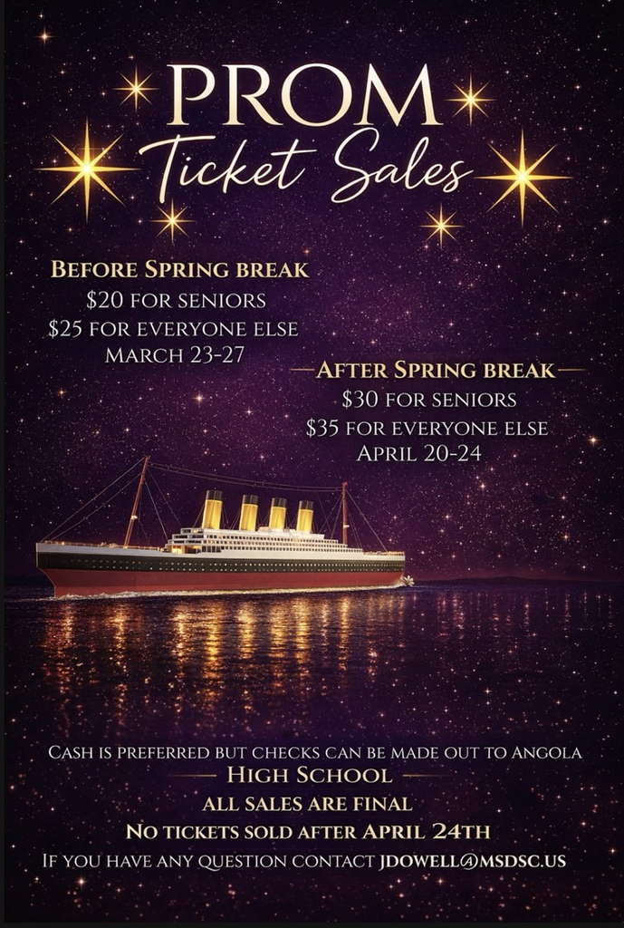 AHS Prom ticket sale information