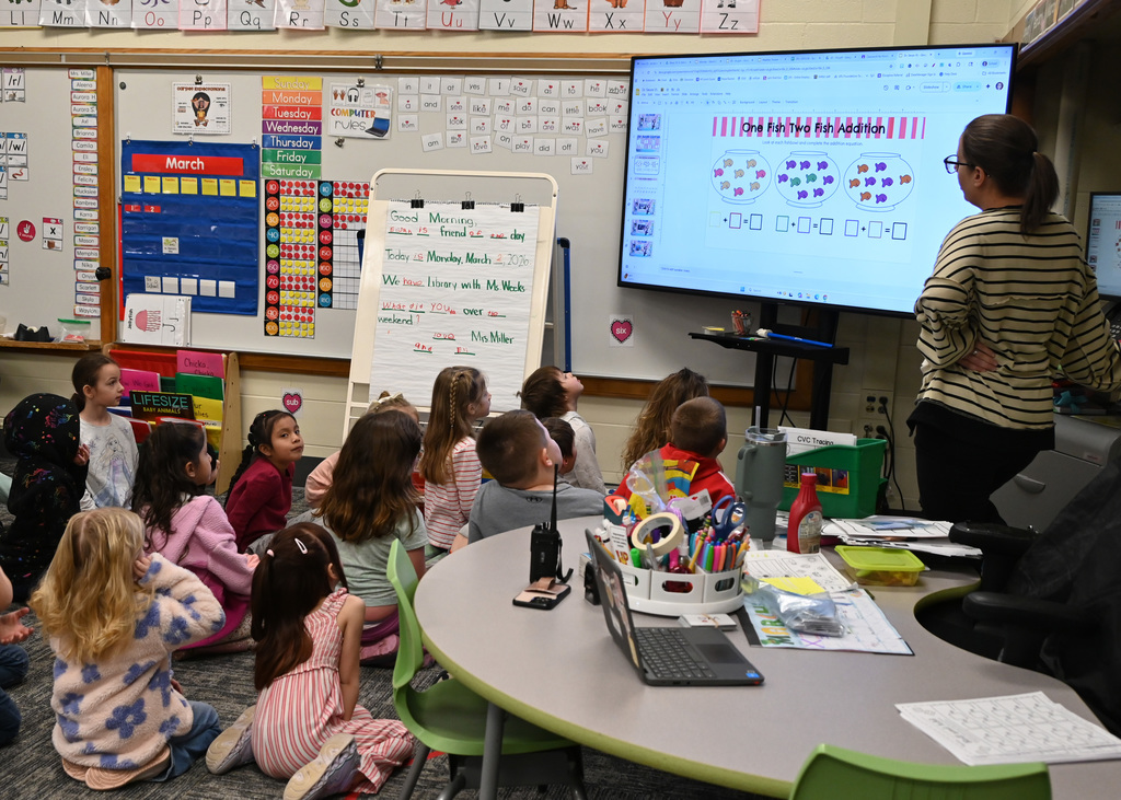Classroom looking at board