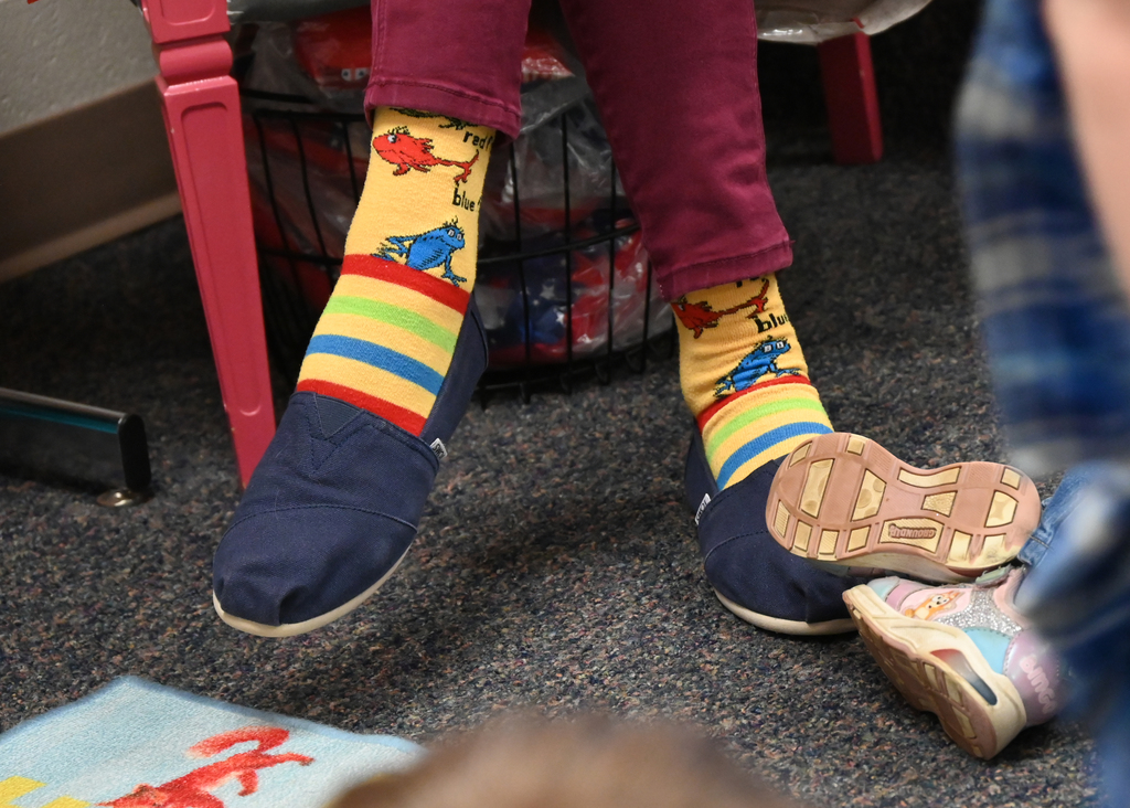 Pair of one fish two fish socks